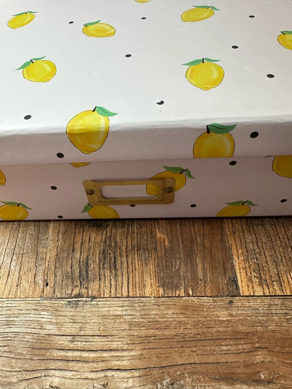 Lemon Pattern Decorative Storage Box - White and Yellow